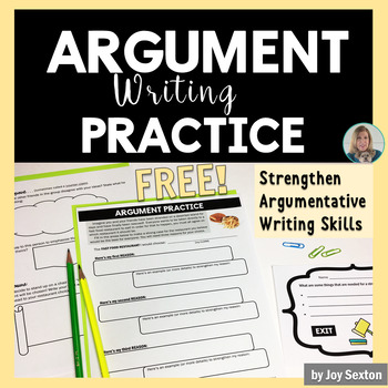 Preview of Argument Writing Practice Activity - FREE - Standards-Aligned