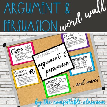 Preview of FREE Argumentation and Persuasion Vocabulary Word Wall Display