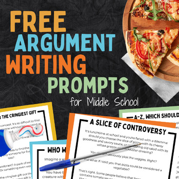 Preview of FREE Argumentative Essay Writing Prompts for Middle School