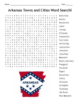 Preview of Arkansas Cities Word Search!