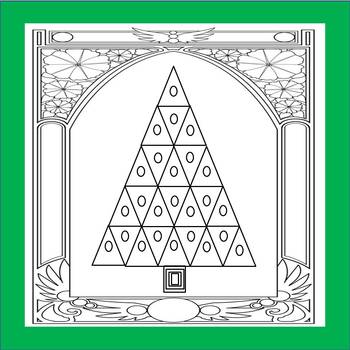 Preview of FREE Art Deco Arch Christmas Tree Coloring page Forever Giving Tuesday