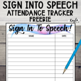 FREE Attendance Tracker Sign In Sheet for Speech Therapy