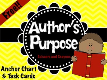 Preview of FREE Author's Purpose Anchor Chart and Task Cards