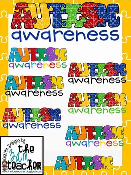 Preview of FREE Autism Awareness Titles and Stationary Clip Art