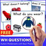 Wh Questions Speech Therapy Cards Preschool Autism Special