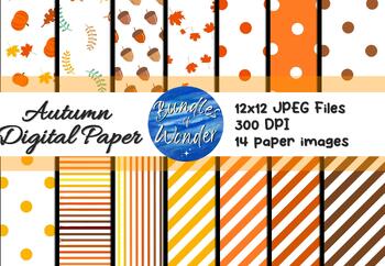 Preview of FREE Autumn Digital Paper / 14 high quality graphics
