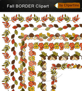 Preview of Autumn Fall Free Page Borders Clip Art /Borders clipart commercial use freebies
