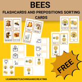 FREE BEE FLASHCARDS AND PREPOSITIONS SORTING CARDS