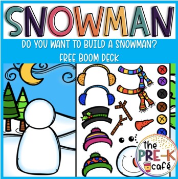 Preview of FREE BOOM CARDS Do You Want to Build a Snowman? | Making a Snowman | Winter
