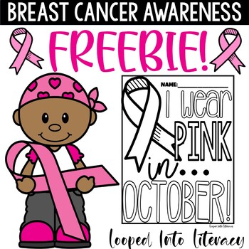 Preview of FREE!  BREAST CANCER AWARENESS PINK DAY COLORING PAGE FREEBIE POWER OF PINK