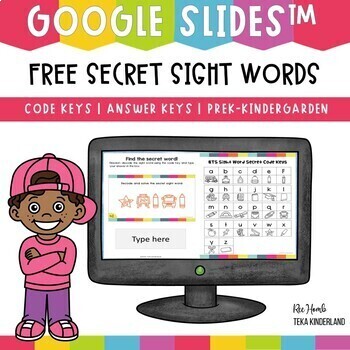 Preview of FREE BTS Secret Sight Words  for Google Slides