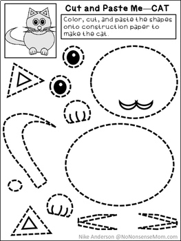 preschool worksheets cut and paste