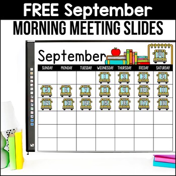 Preview of FREE Back to School Activities Morning Meeting Slides with Digital Calendar