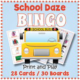 FREE BACK TO SCHOOL BINGO & Memory Matching Card Game - Cl