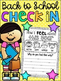 FREE Back to School Check In Worksheet