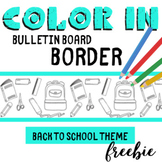 FREE Back to School Color-In Bulletin Board Border Activity