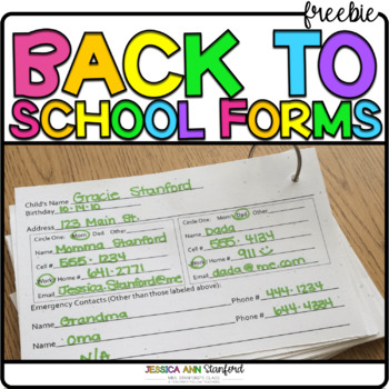 Preview of FREE Printable Student Emergency Contact Form PDF - Back to School Communication