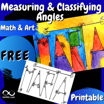 Preview of FREE Back to School Measuring Angles Types of Angles Name Math & Art Project