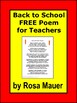 FREE Back to School Poem for the Teacher by Rosa Mauer | TPT