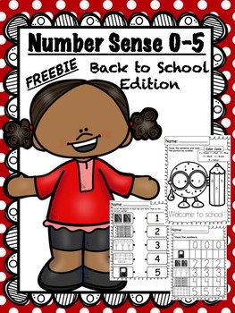 Preview of FREE Back to School Printable - Number Sense 0-5 (Kindergarten)