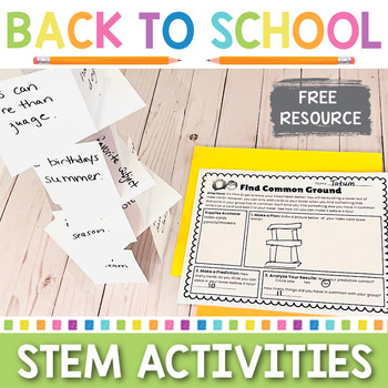 Preview of FREE Back to School STEM Activity | Team Building | Beginning of the Year