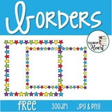 FREE! Back to School Starry Frame Borders Square and Rectangular