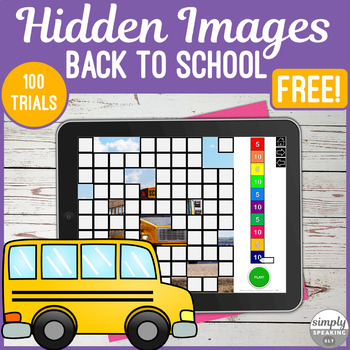 Preview of FREE Back to School 100 Trials No Print Hidden Image for Articulation & Speech