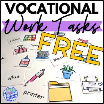 Preview of FREE Back to School Themed Printable Work Task Box for Vocational Training