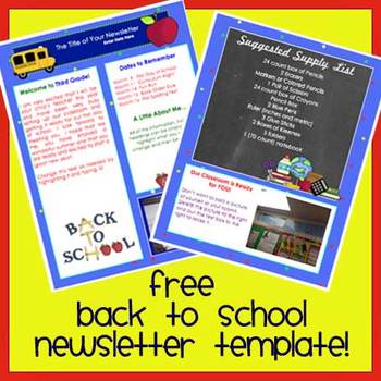 Preview of FREE Back to School / Welcome Back Newsletter Template - Fall