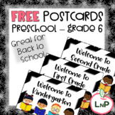 FREE Back to School Welcome Postcards for Grades Preschool
