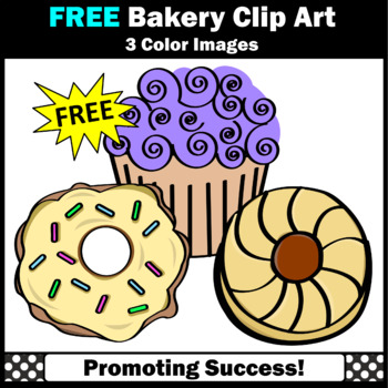 Preview of FREE Bakery Clipart for Commercial Use Digital Moveable Black and White Donut
