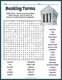 FREE Banking Terms Word Search Puzzle Worksheet Activity