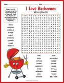 FREE Barbecue (BBQ) Word Search Puzzle Worksheet Activity