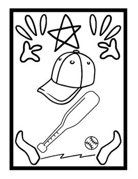 Baseball Coloring Pages for Kids Ages 4-8 Printable Coloring Book