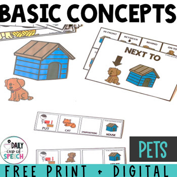Preview of FREE Basic Concepts Speech Therapy Activities | Spatial Qualitative Quantitative