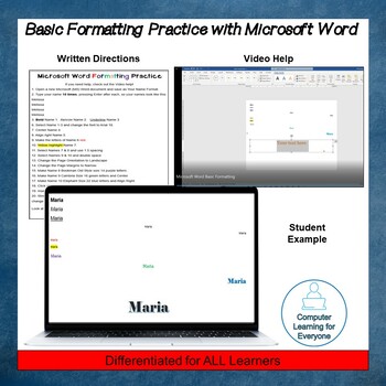 Preview of FREE Microsoft Word Basic Formatting Practice