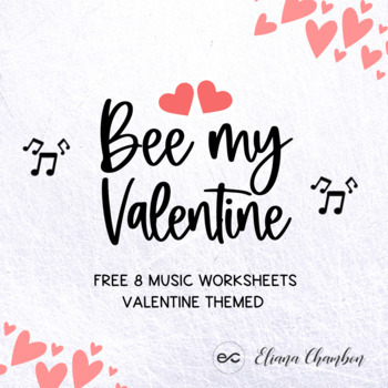 Preview of FREE - Be my Valentine - Music Worksheets and Coloring Sheets