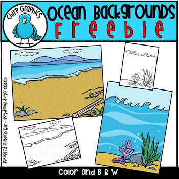 Preview of Ocean Background Scenes Clip Art Freebie