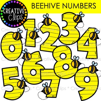 Preview of FREE! Beehive Number Clipart