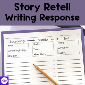 Preview of FREE Beginning Middle End Story Retell Writing Response Graphic Organizer