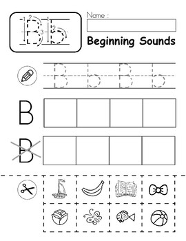FREE - Beginning Sounds Color and Paste Activity by MissMissG | TPT