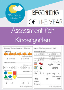 Preview of FREE Beginning of the Year Assessment for Kindergarten