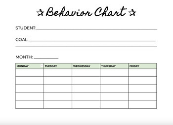 FREE Behavior Goal Chart by SpecialEducationSpecialties | TPT