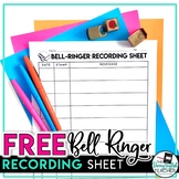 FREE Bell-Ringer and Do Now Recording Sheet