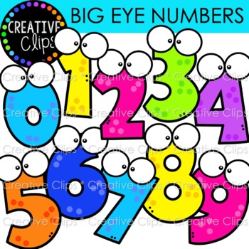 Preview of FREE Big Eye Numbers Clipart