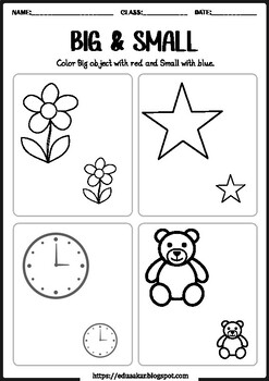 Big & Small Worksheets for Preschool - Free Printables - Kidpid