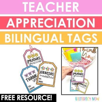 Preview of FREE Bilingual Gift Tags | Bilingual Teacher Appreciation Gift Tags