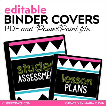 Preview of Editable Binder Covers - bold and bright design