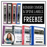 FREE Secondary Math Binder Covers and Spine Labels