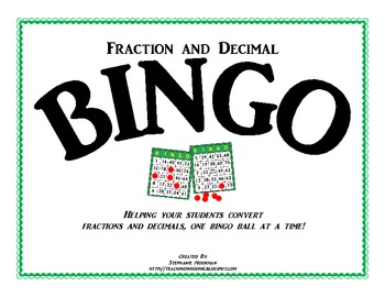 Preview of FREE Bingo:  Fractions and Decimals